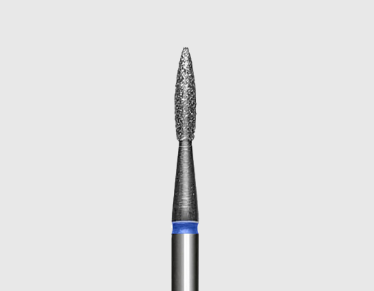 №24 Фреза алмазная пламевидная, синяя, диаметр 1,8 мм (средняя зернистость)